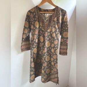 Anokhi Block Print Cotton Tunic With Details